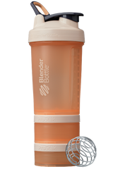 Peach/Orange ProStak shaker with storage for pills, supplements, protein, and more. | Color#Peach