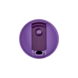 BlenderBottle 2-in-1 Shaker Tumbler lid with slider open, offering a convenient way to sip. The light purple bottle features a purple lid & plum slider. | Color#Velvet Blush