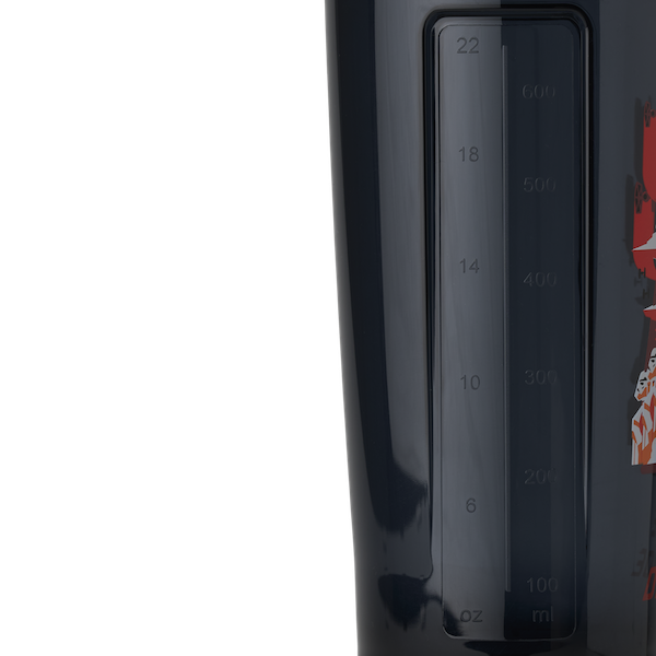Black ProSeries odor-resistant shaker bottle measurement markings. | filter:all