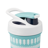 Beautiful blue WInter themed textured shaker cup. | Color#Blue Spruce