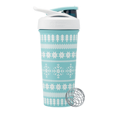 Beautiful blue WInter themed textured shaker cup. | Color#Blue Spruce