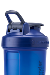 Blue shaker cup with adjustable carry loop and StayOpen™ flip-cap for easy access. | filter:all